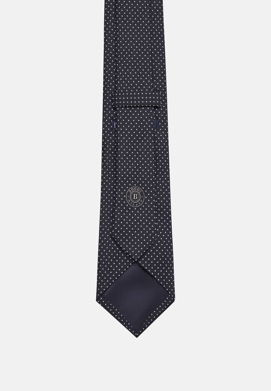 Jacquard-seidenkrawatte, Navy blau, hi-res
