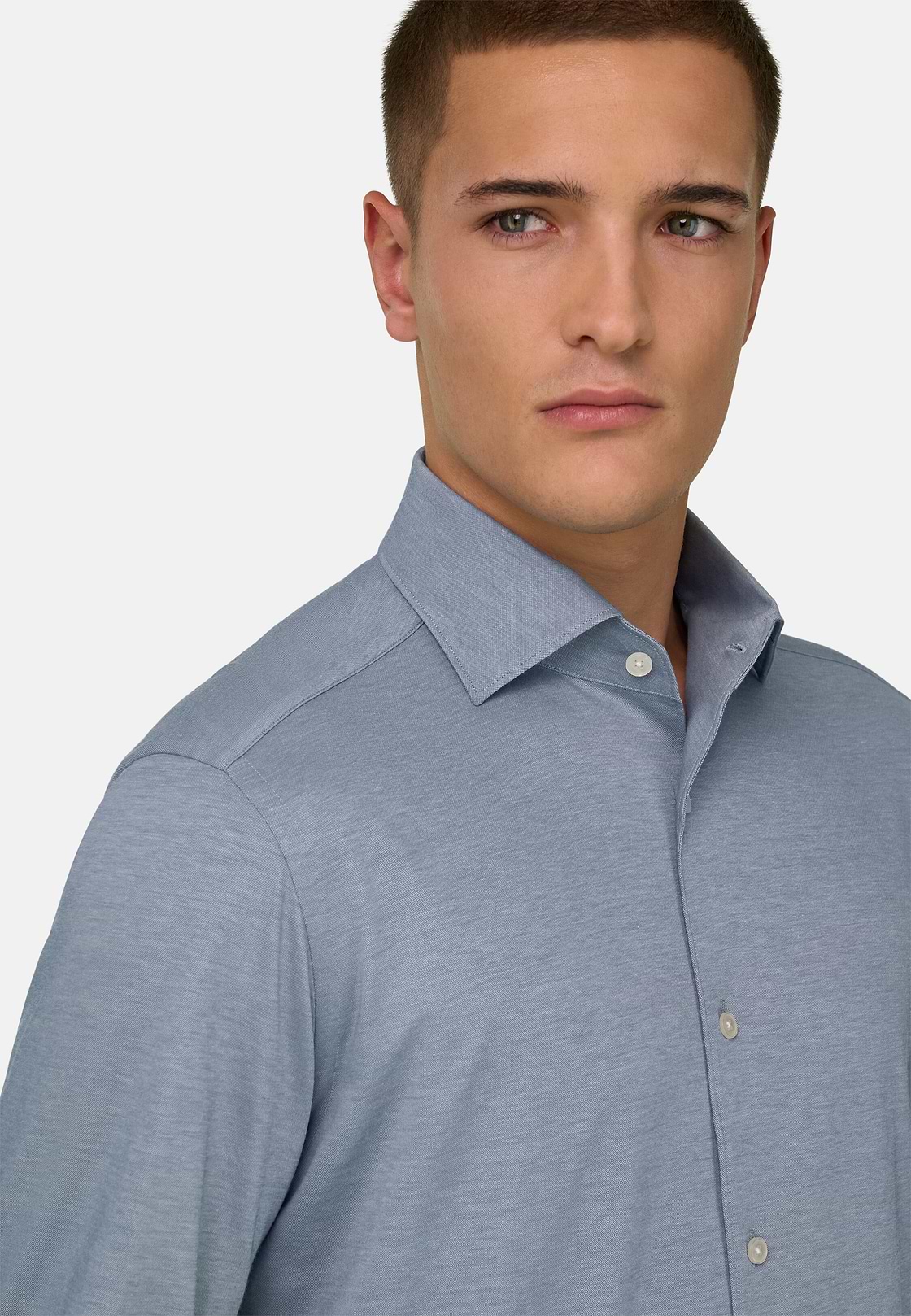 Polohemd Aus Japanischem Jersey Regular Fit, Indigo, hi-res, 4