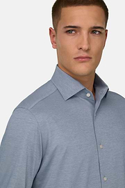 Polohemd Aus Japanischem Jersey Regular Fit, Indigo, thumb, 4