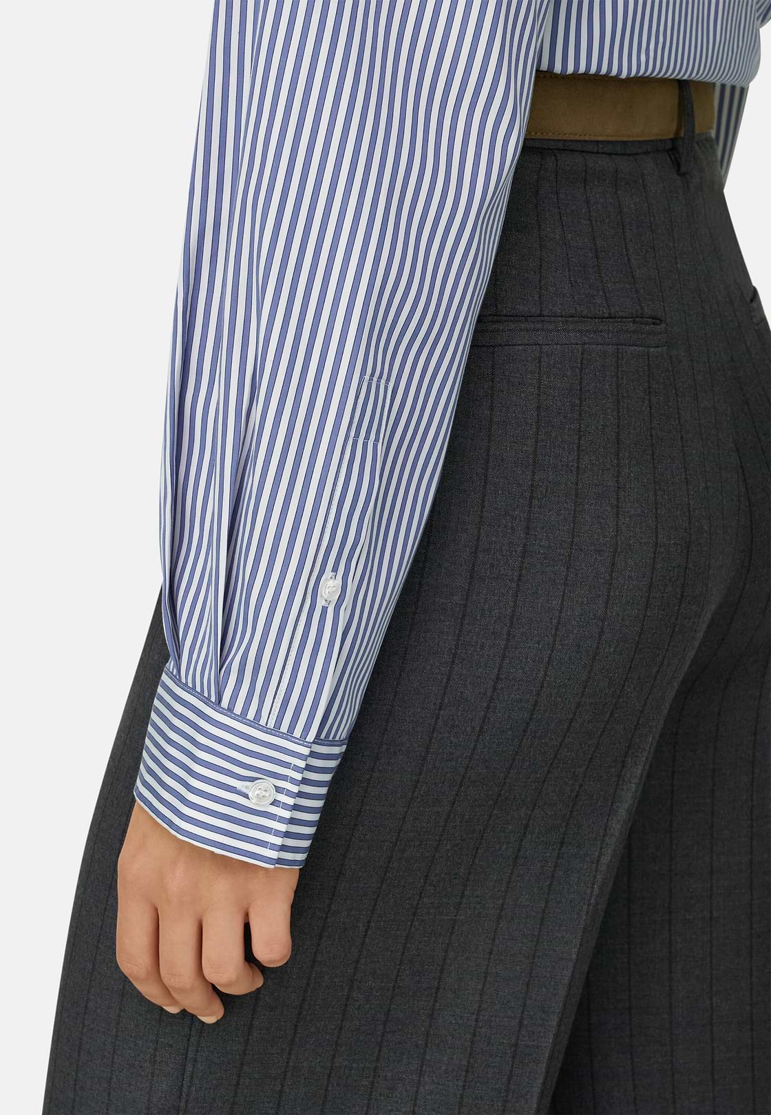 Striped Shirt Open Collar, Navy blue, hi-res, 3