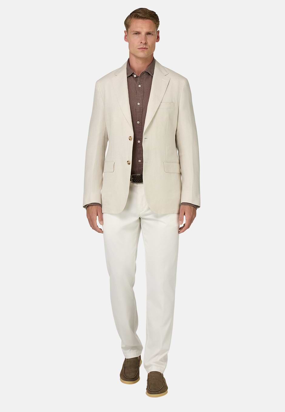 Veste En Pur Lin, Crème, hi-res
