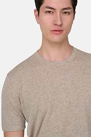 T-Shirt aus Baumwoll-Leinen-Strick, Taupe, thumb, 4