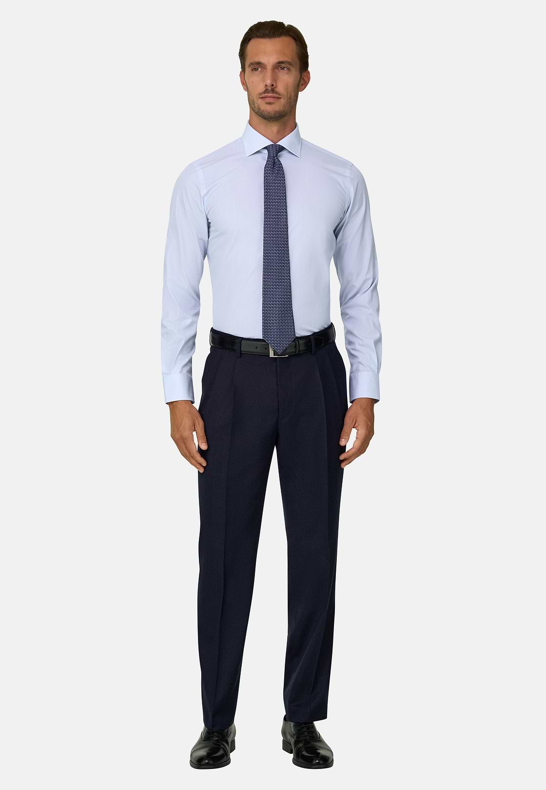 Shirt Striped Cotton Slim Fit, Light Blue, hi-res, 2
