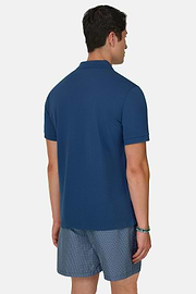 Polo En Piqué de Coton Coupe Classique, Air-bleu, thumb, 3