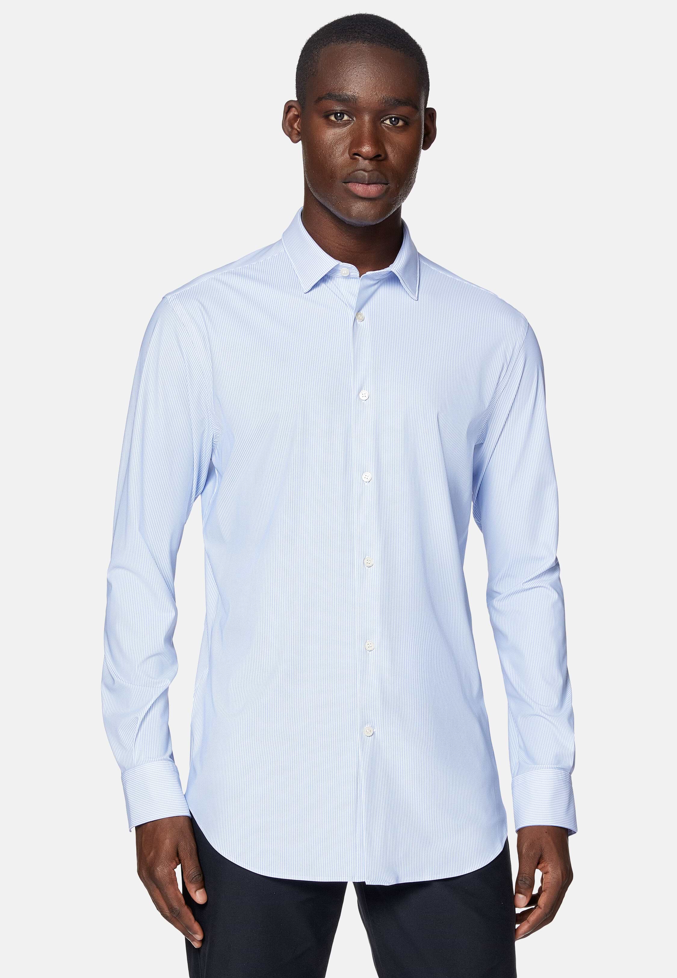 Camisa De Nailon Elastico Corte Slim Hombre Boggi Milano