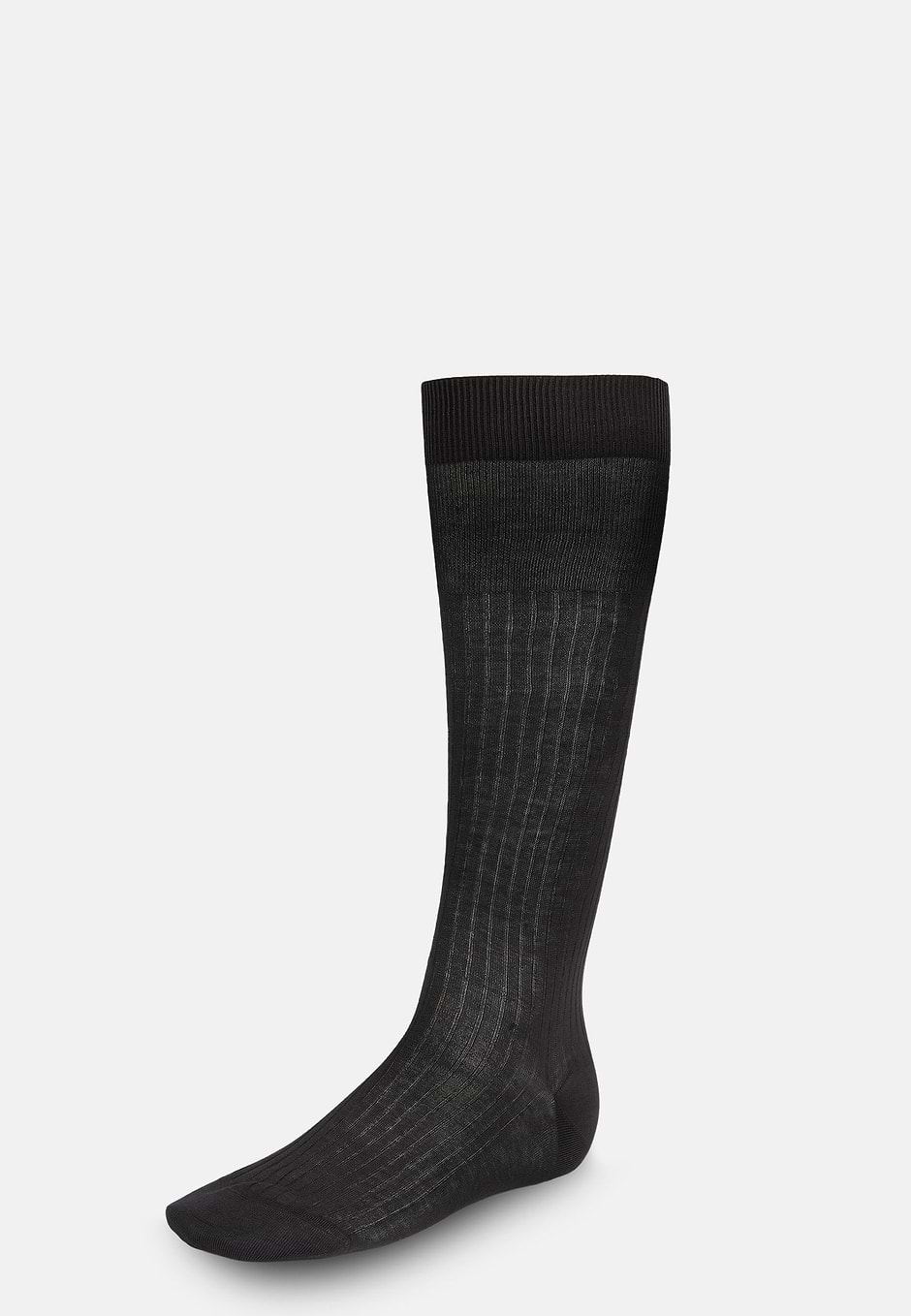 Ribbed Cotton Socks, Charcoal, hi-res