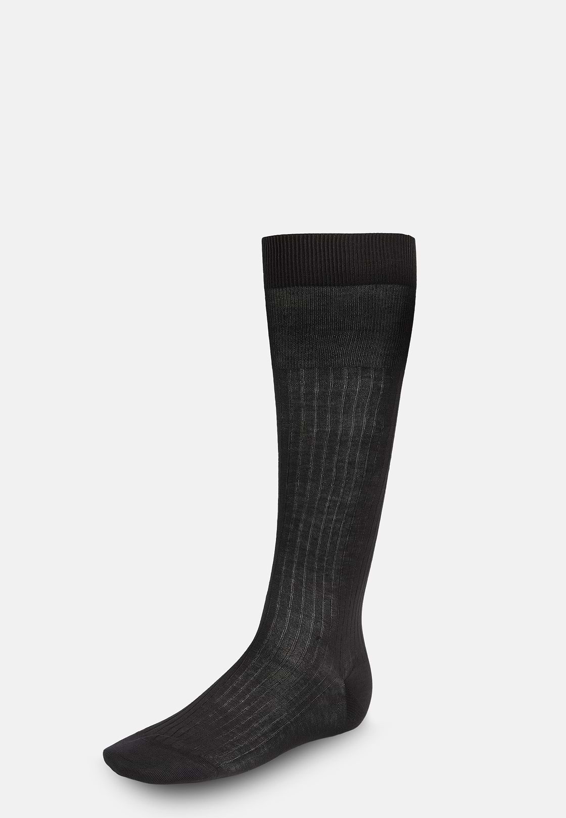 Ribbed Cotton Socks, Charcoal, hi-res