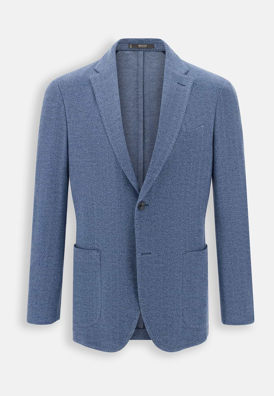 Blazer Herringbone Wool Cotton B Jersey, Indigo, hi-res, 6