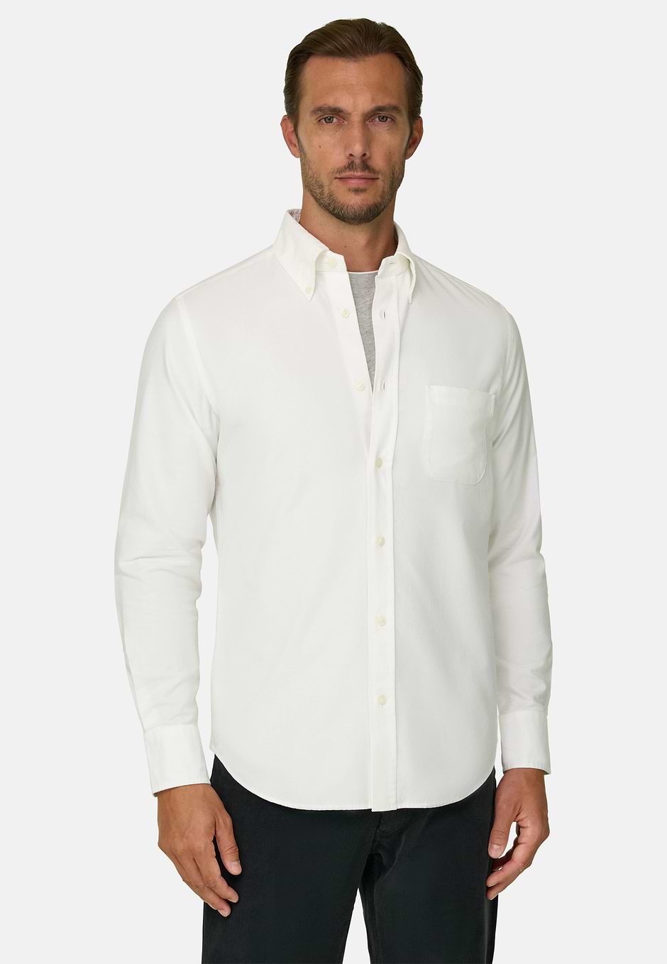 Shirt in Oxford Cotton Regular Fit, White, hi-res