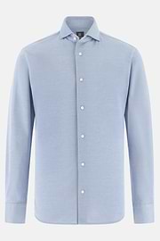 Polo Camicia In Pique, Azzurro, thumb, 6
