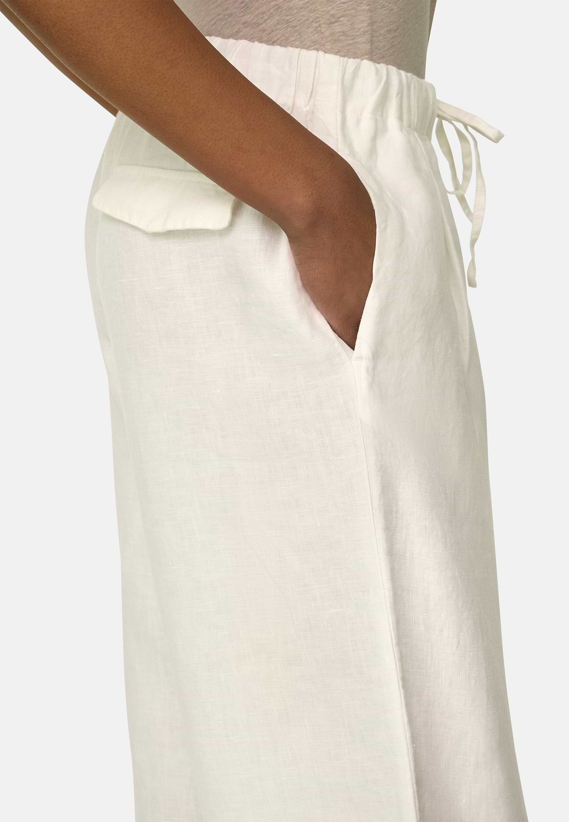 Linen Trousers, White, hi-res, 4