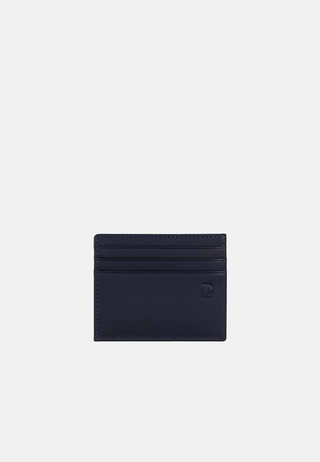 Kreditkarten-Börse Aus Leder, Navy blau, hi-res