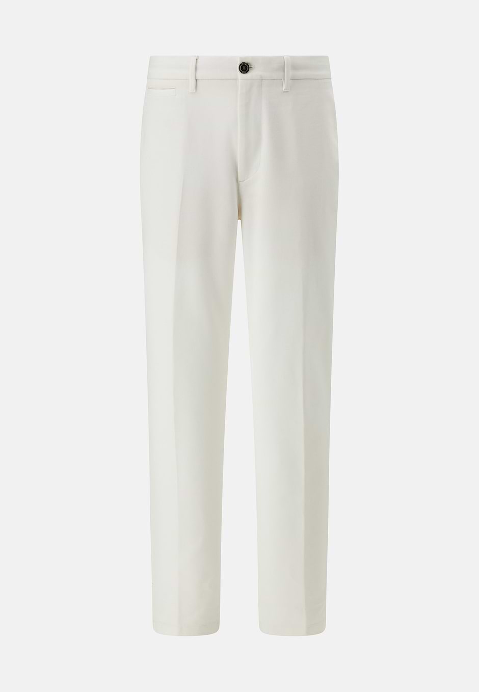 Stretch Cotton Trousers, White, hi-res