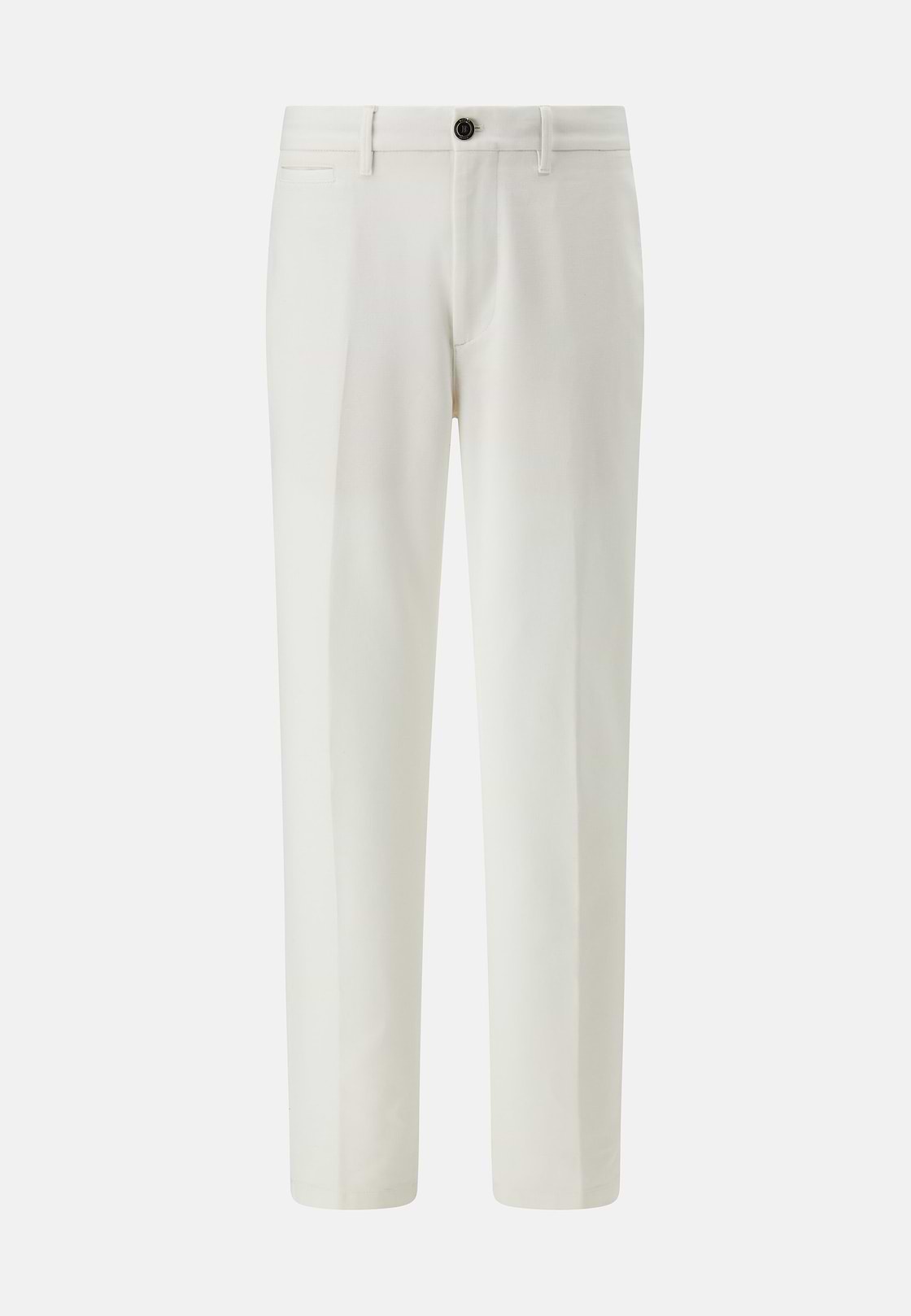 Stretch Cotton Trousers, White, hi-res