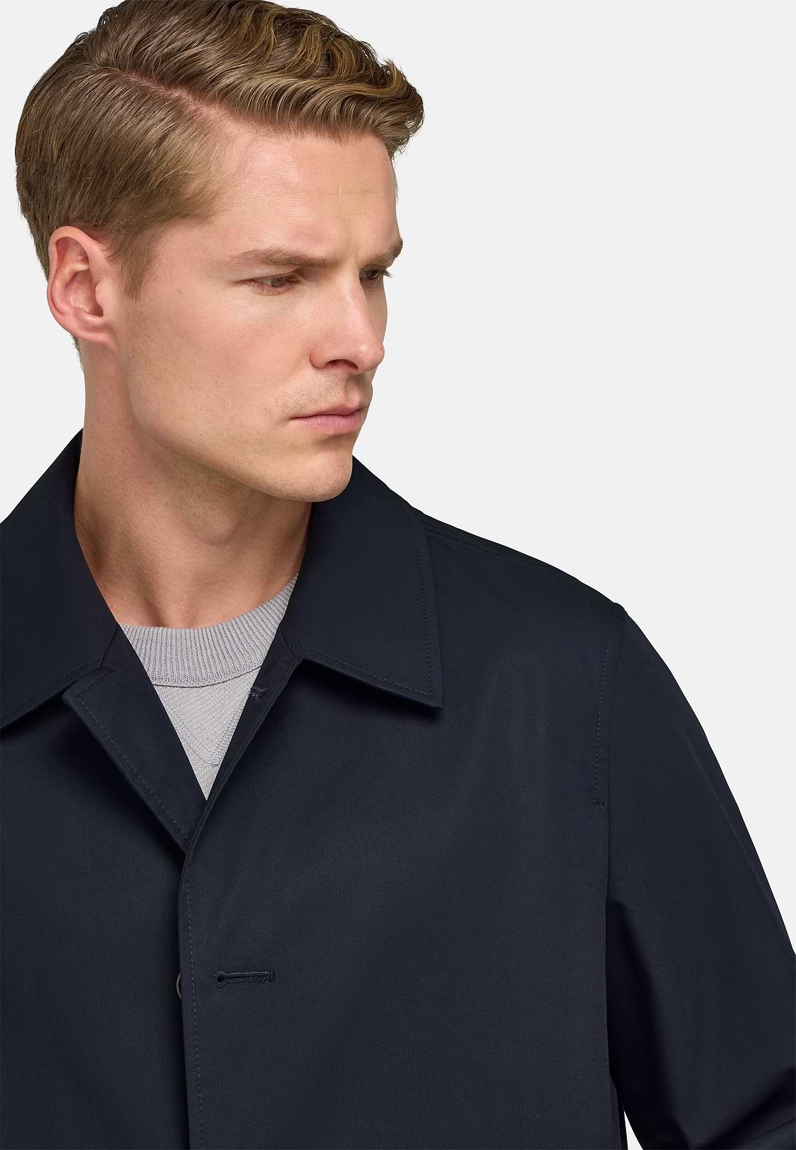 Παλτό ναυτικού τύπου από τεχνικό βαμβάκι, Navy blue, hi-res