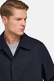 Παλτό ναυτικού τύπου από τεχνικό βαμβάκι, Navy blue, hi-res