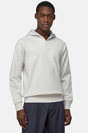 Cotton Blend Hoodie, White, hi-res