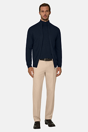 Merino Wool Full-Zip Jumper, Navy blue, thumb, 2