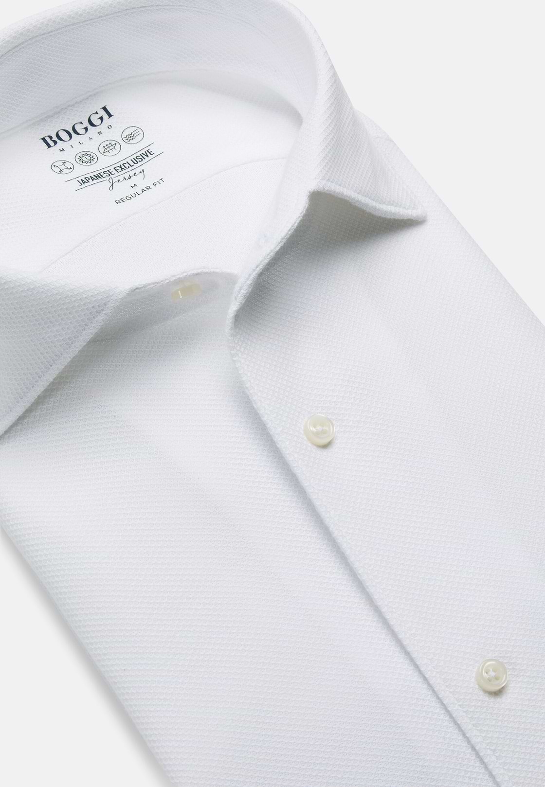 Regular Fit Japanese Jersey Polo Shirt, White, hi-res
