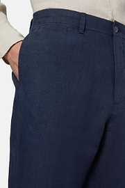 Pantalon En Lin, bleu marine, hi-res