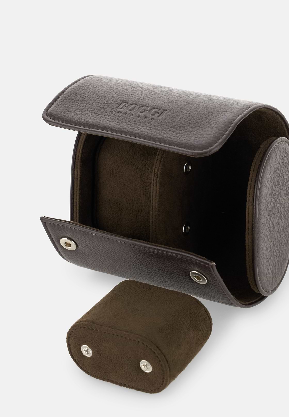 Watch Holder in Drummed Leather, Dark brown, hi-res, 3