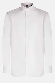 Camisa blanca en pin point de algodón regular fit, Blanco, hi-res
