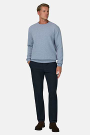 Crew Neck Jumper in Wool Blend, Light Blue, thumb, 2