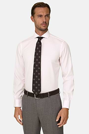 Overhemd Gestreept Popeline Non-Iron Slim Fit, Pink, thumb, 1