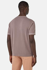 T-shirt En Maille Crêpe De Coton, Taupe, hi-res