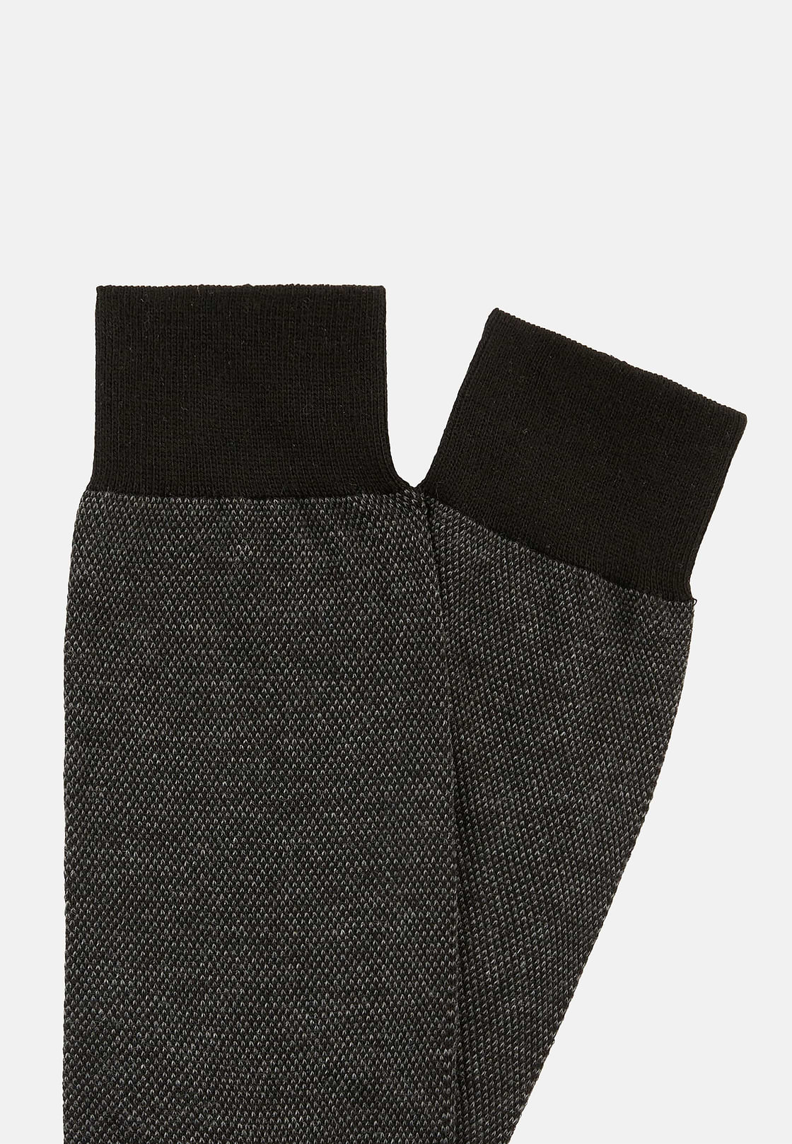 Chaussettes Motif Oxford En Coton Bio, Noir, hi-res