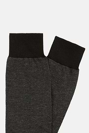 Chaussettes Motif Oxford En Coton Bio, Noir, hi-res