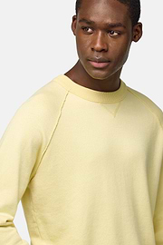 Cotton, Silk and Cashmere Crew Neck Jumper, Yellow, hi-res