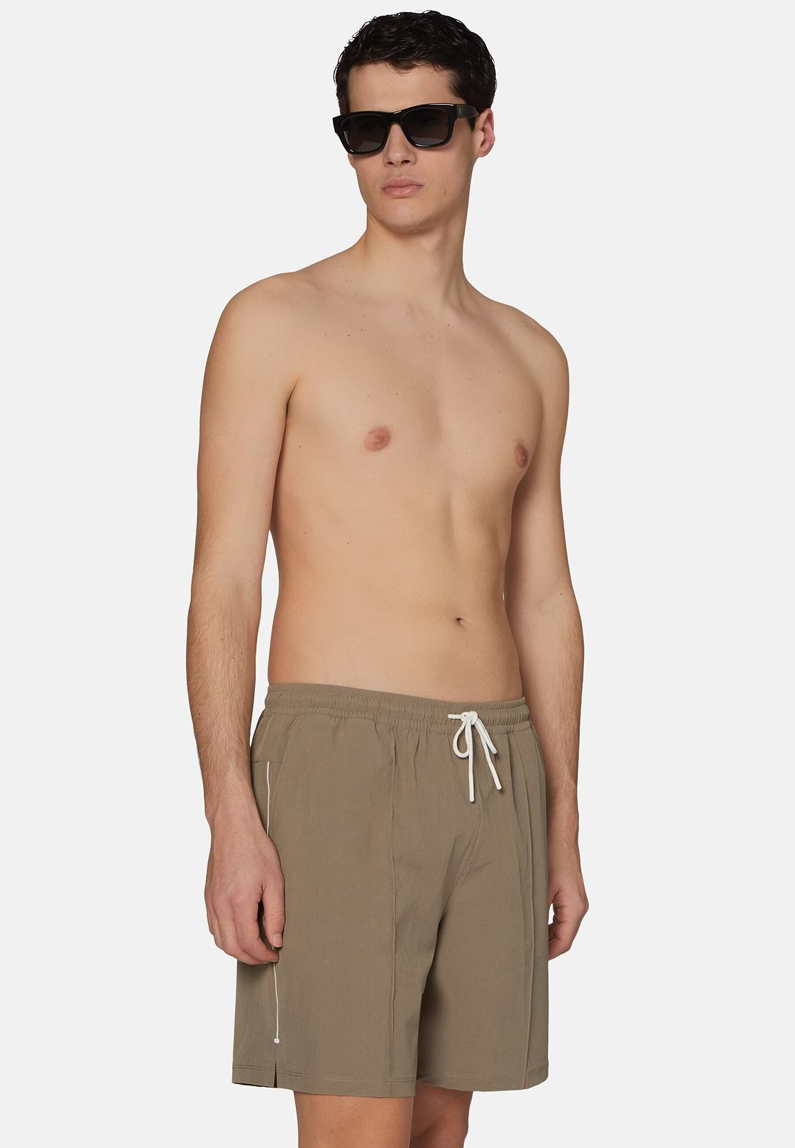 Bedruckte Badehose Aus Technischem Gewebe, Beige, hi-res