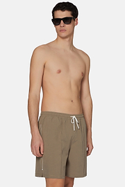 Bedruckte Badehose Aus Technischem Gewebe, Beige, hi-res