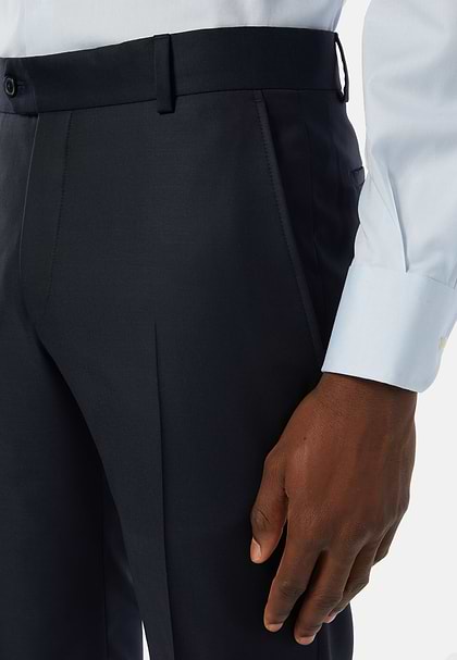 Hose aus Reiner Super-130-Wolle, Navy blau, hi-res