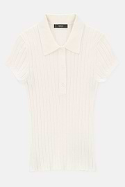 Polo Di Maglia In Cotone Seta, Bianco, thumb, 5