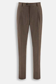 Suit Pinstripe Wool Flannel, Brown, thumb, 8