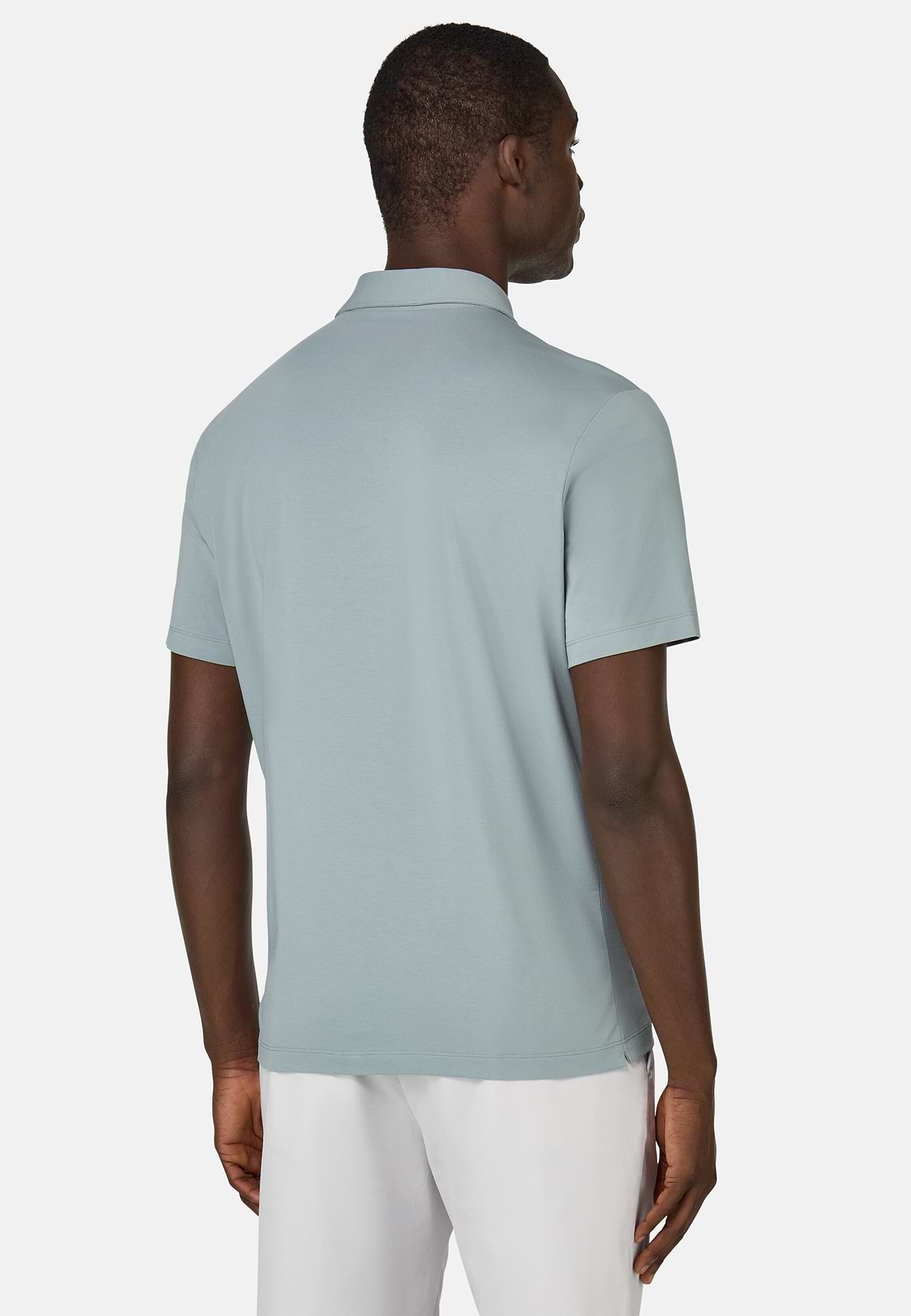 Polo Shirt In Stretch Supima Cotton, Light Green, hi-res