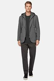 Madison Charcoal Cotton Blend Sweatshirt Jacket, Charcoal, hi-res