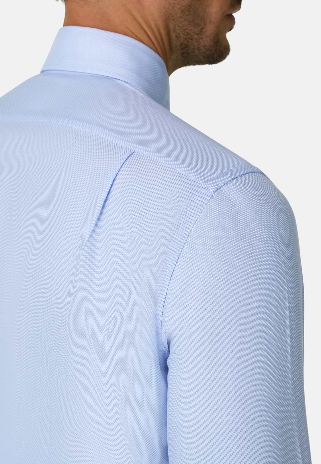 Shirt in Cotton Dobby Regular Fit, Light Blue, hi-res, 4