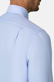 Shirt in Cotton Dobby Regular Fit, Light Blue, thumb, 4