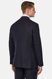 Costume En Pur Lin, bleu marine, hi-res