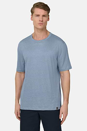 T-shirt En Jersey De Lin Extensible, Bleu clair, thumb, 1