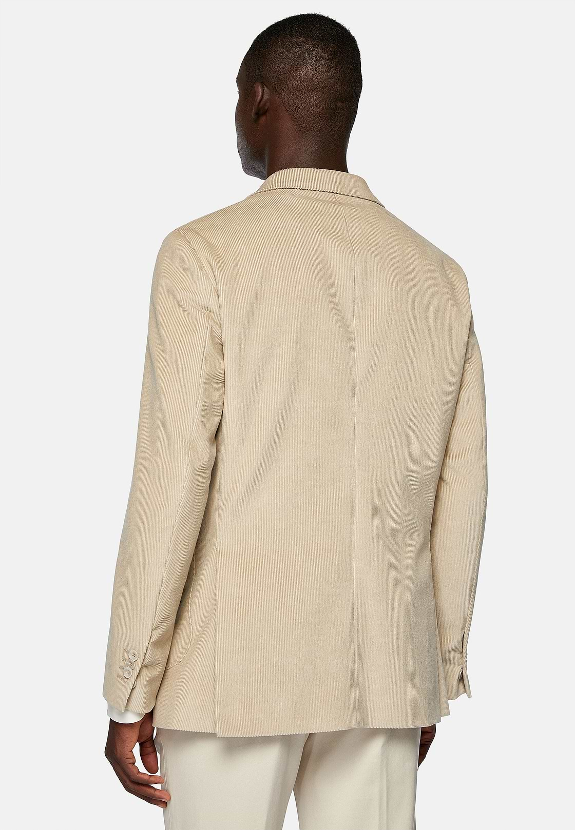 Beige Cotton Velvet Jacket, Beige, hi-res