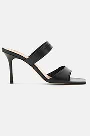 Leather Mules, Black, thumb, 1