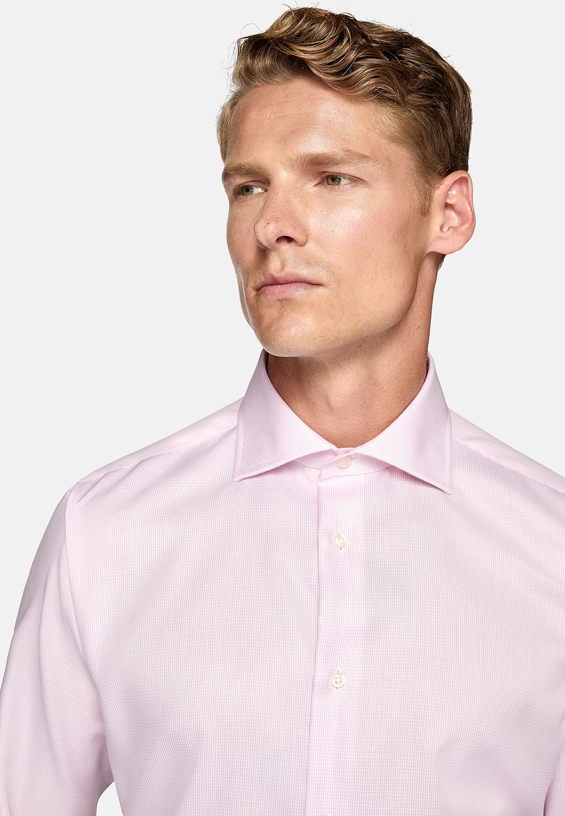 Regular Fit Cotton Dobby Shirt, Pink, hi-res