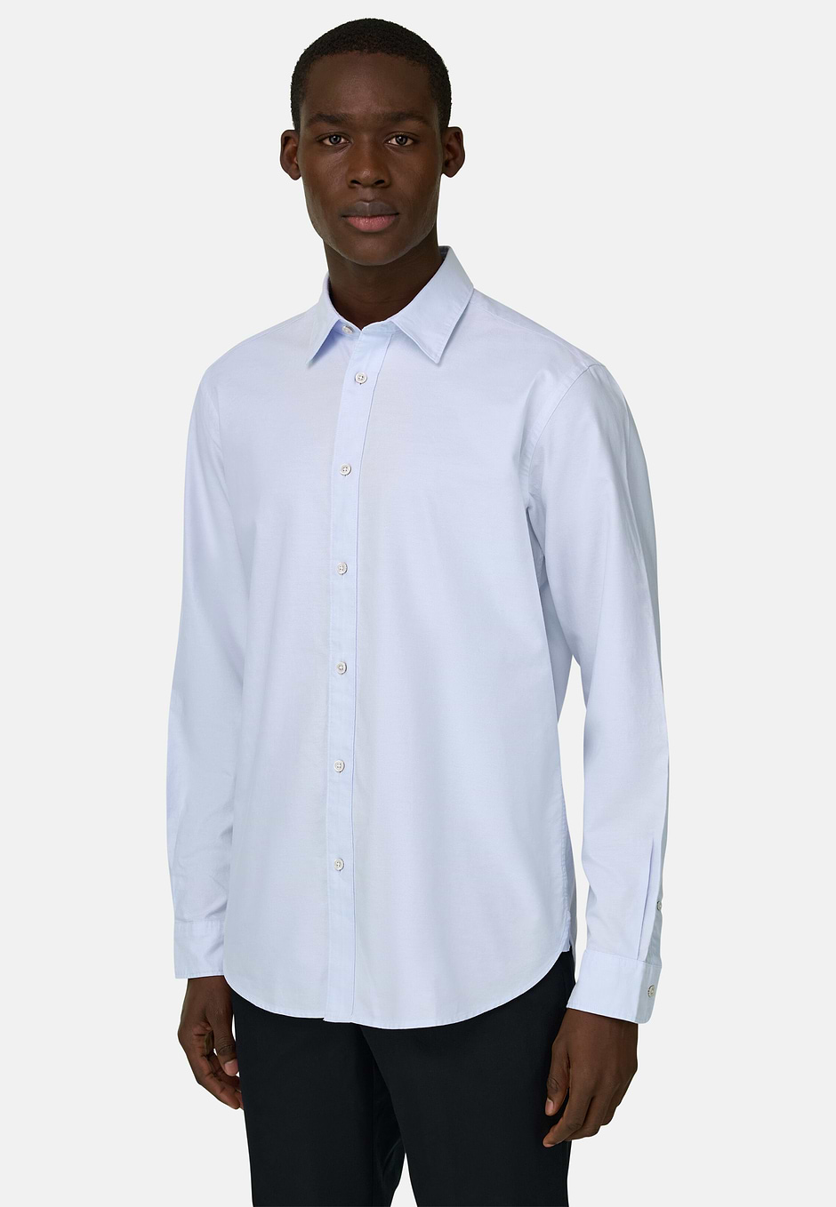 Camisa Oxford de algodón corte regular, Azul claro, hi-res