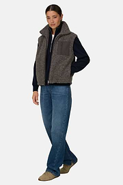 Teddy Full-Zip Gilet, Dark Grey, thumb, 2