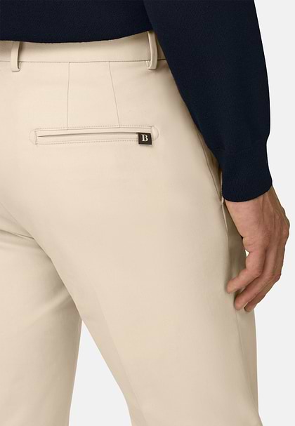 Pantalones de Algodón Tencel® Modal Elástico, BLANQUECINO, hi-res