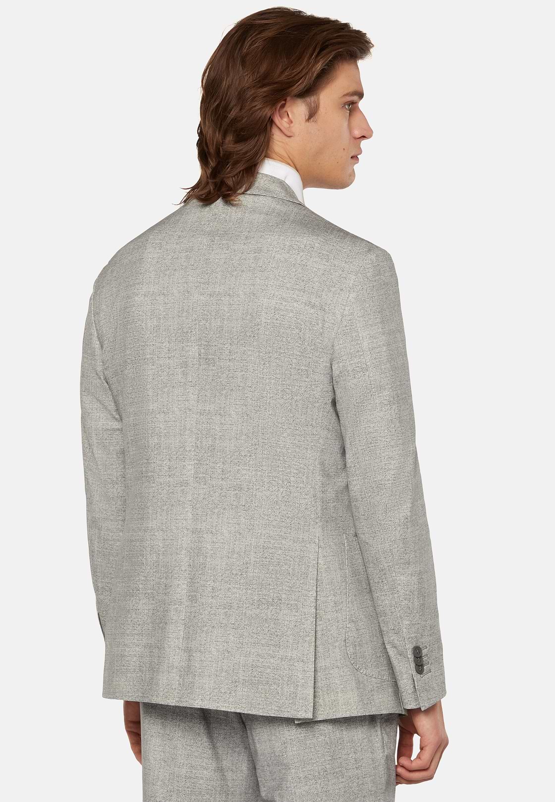 Light Grey Micro Patterned Nylon Jacket, Light grey, hi-res